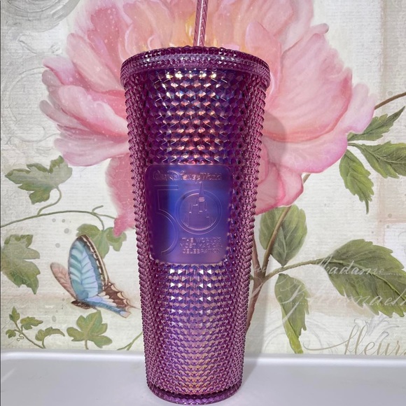 Starbucks Other - Starbucks Disney 50th Anniversary Pink Studded Iridescent Tumbler